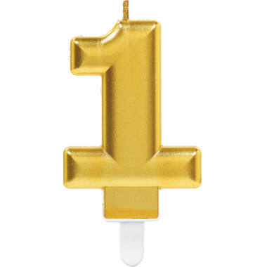 Number Candle 1 Starlight Birthday Gold Height 9.3 cm