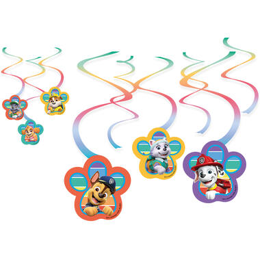 6 Swirl Decorations Paw Patrol 2022 Paper Length 60 cm