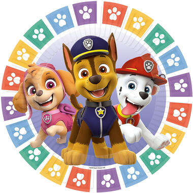 8 Plates Paw Patrol 2022 Round Paper 18 cm