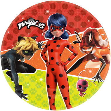 8 Plates Miraculous Round Paper 23 cm