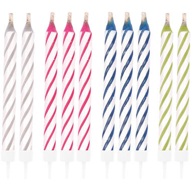 10 Spiral Candles Magical Assorted Height 6.3 cm