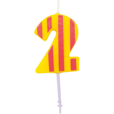 Candle 2 Dots & Stripes Height 7.6 cm