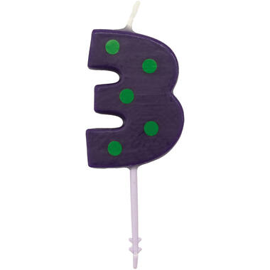 Candle 3 Dots & Stripes Height 7.6 cm