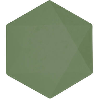 6 Plates Vert Decor Hexagonal Dark Green 26.1 x 22.6 cm