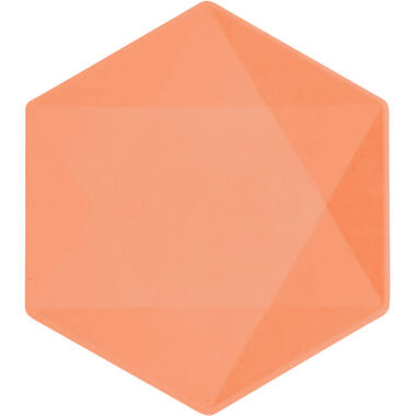 6 Plates Vert Decor Hexagonal Dark Orange 20.8 x 18.1 cm
