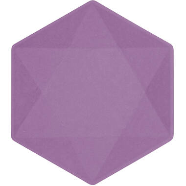 6 Plates Vert Decor Hexagonal Dark Purple 20.8 x 18.1 cm
