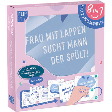 12 Flip Napkins Humorous Date Night GER Double-Sided Print 33 x 33 cm