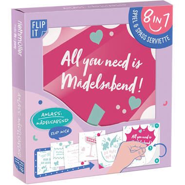 12 Flip Napkins Girls' Night GER Double-Sided Print 33 x 33 cm