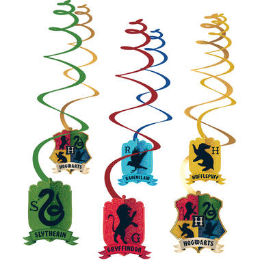 6 Swirl Decoration Harry Potter Houses Paper Length 60 cm