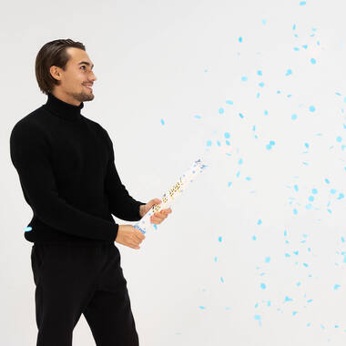 Confetti Cannon Blue Round Paper 40 cm