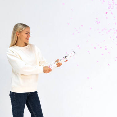 Confetti Cannon Pink Round Paper 40 cm