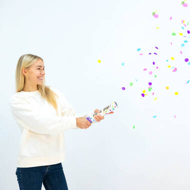 Confetti Cannon Multicolor Round Paper 28 cm