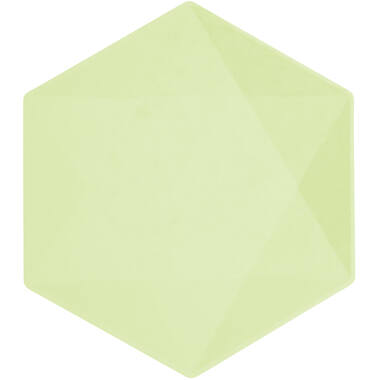 6 Plates Vert Decor Hexagonal Green 26.1 x 22.6 cm