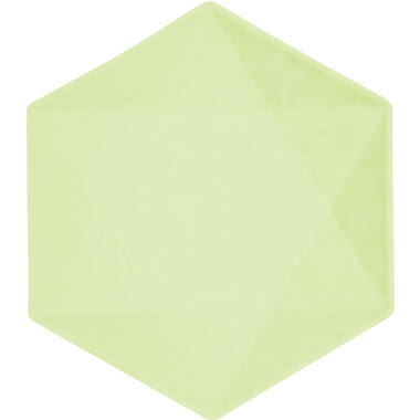 6 Plates Vert Decor Hexagonal Green 20.8 x 18.1 cm