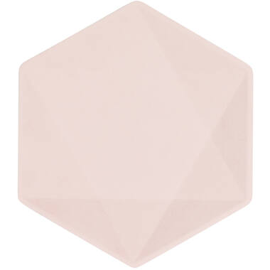 6 Plates Vert Decor Hexagonal Pink 15.8 x 13.7 cm
