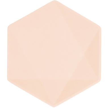 6 Plates Vert Decor Hexagonal Apricot 15.8 x 13.7 cm