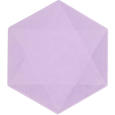 6 Plates Vert Decor Hexagonal Purple 15.8 x 13.7 cm