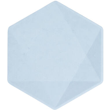 6 Plates Vert Decor Hexagonal Blue 15.8 x 13.7 cm