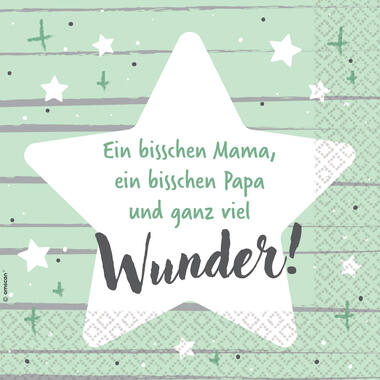 16 napkins "Ein bisschen Papa, ein bisschen Mama..." 33cm x 33cm