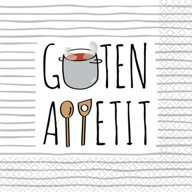 16 napkins "Guten Appetit" 33cm x 33cm