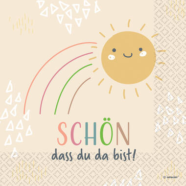 16 napkins "Schön, dass du da bist" 33cm x 33cm