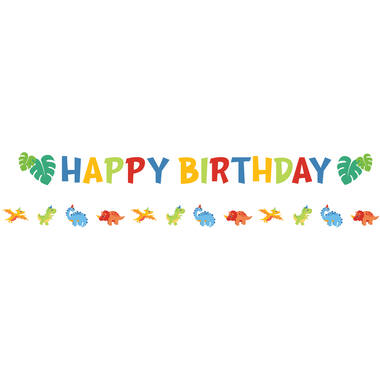 Letter Banner with Mini Banner Dino Jungle Paper 180 x 19 cm