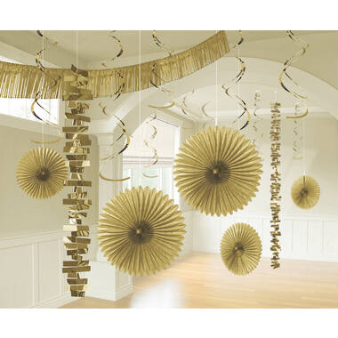 Decoration Kit Gold Paper / Foil 18 Parts 274 cm / 213 cm / 20.3 - 55.8 cm