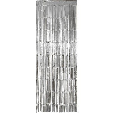Door Curtain Silver Metallic Plastic 243 x 91.4 cm