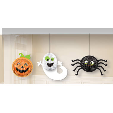 3 Hanging Decorations Gruesome Group Paper 16.5 cm / 19.3 cm / 26.6 cm