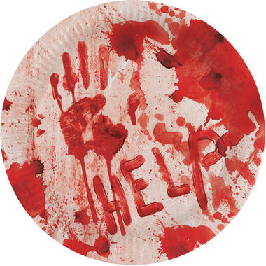 8 Plates Bloody Good Time Round Paper 23 cm