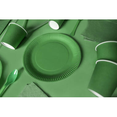 8 Plates Evergreen Round Paper 23cm