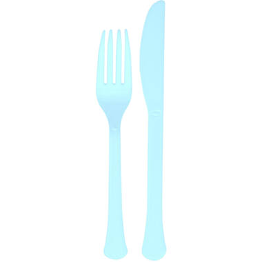 Cutlery Plastic Clear Sky 24 Pieces