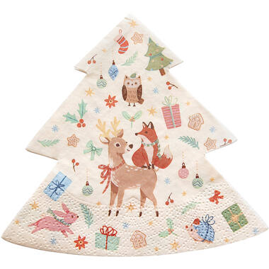 16 Napkins Winter Woodland 33 x 33 cm formshaped