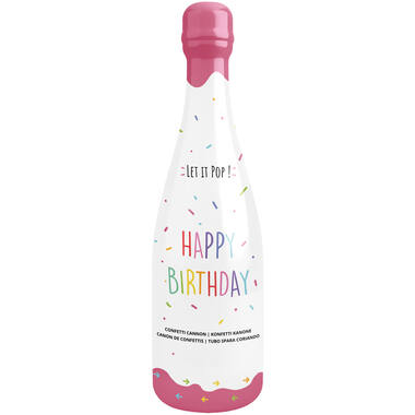 Confetti Bottle Multicolor Rectangular Paper 32cm Pink Bottle