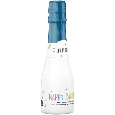 Confetti Popper Bottle Multicolor Round Paper 16cm Blue Bottle
