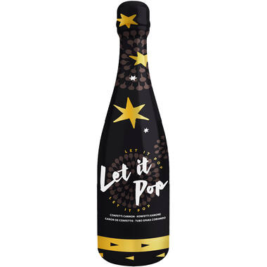 Confetti Bottle Gold Star Foil 32cm