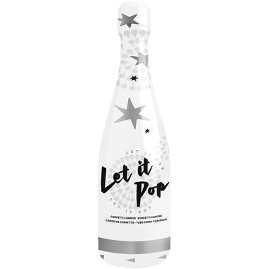 Confetti Bottle Silver Star Foil 32cm