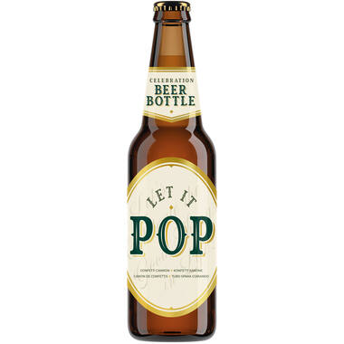 Confetti Popper Beer Bottle Gold Rectangular Foil 23cm