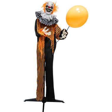 Animatronic Standing Clown with Balloon 45 cm x 40 cm x 1.65 m