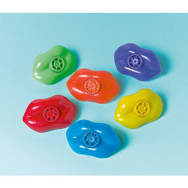 12 Lip Whistles Plastic 7.7 x 3.8 cm