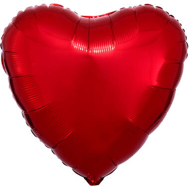 Standard Metallic Red Heart Foil Balloon C16 Packaged 43 cm