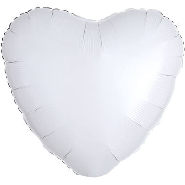 Standard Metallic White Heart Foil Balloon C16 Packaged 43 c