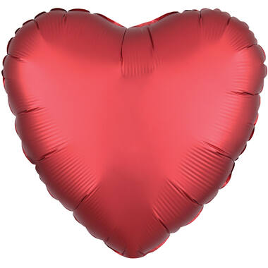 Standard Silk Lustre Red Heart Foil Balloon C16 Packaged 43 cm