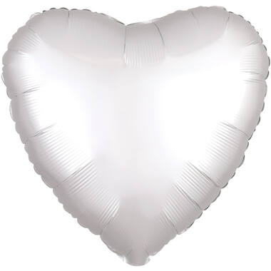 Standard Silk Lustre White Heart Foil Balloon C16 Packaged 43 cm