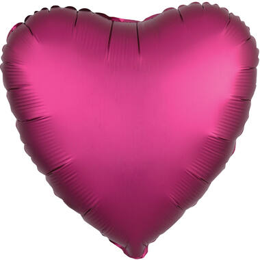 Standard Silk Lustre Pomegranate Heart Foil Balloon C16 Packaged 43 cm