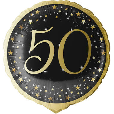 Standard Holographic Starlight Birthday 50 Foil Balloon C55 Packaged 45 cm