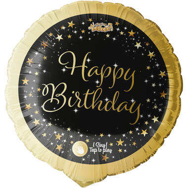 Singing Balloon Happy Birthday to You Foil Balloon dark design H80 packaged 71 x 71 cm