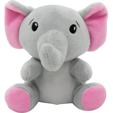 2-in-1 plush toy balloon weight elephant with pink ears, with hook, 11cm, 90g