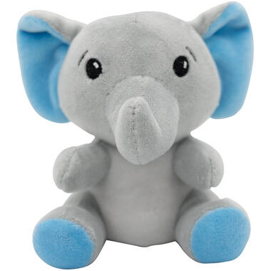2-in-1 plush toy balloon weight elephant with blue ears, with hook, 11cm, 90g