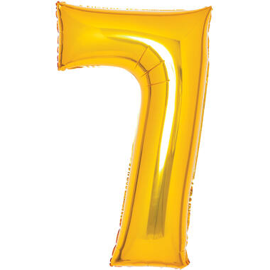 Medium Number 7 Gold Foil Balloon N26 Packaged 26IN 70 cm x 45 cm
